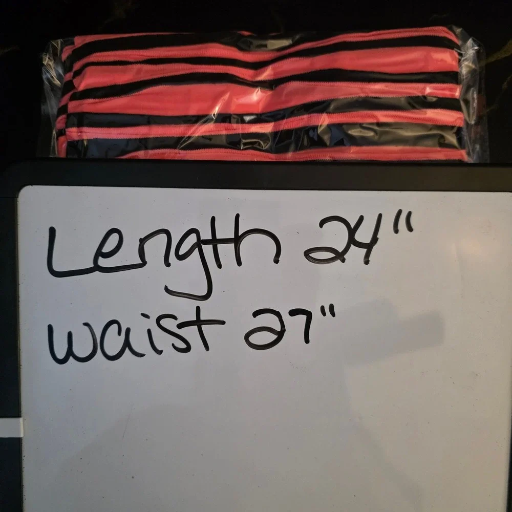 Tu Tu Fashion Coral Pink Black Striped Bodycon Pencil Skirt Small Made in USA